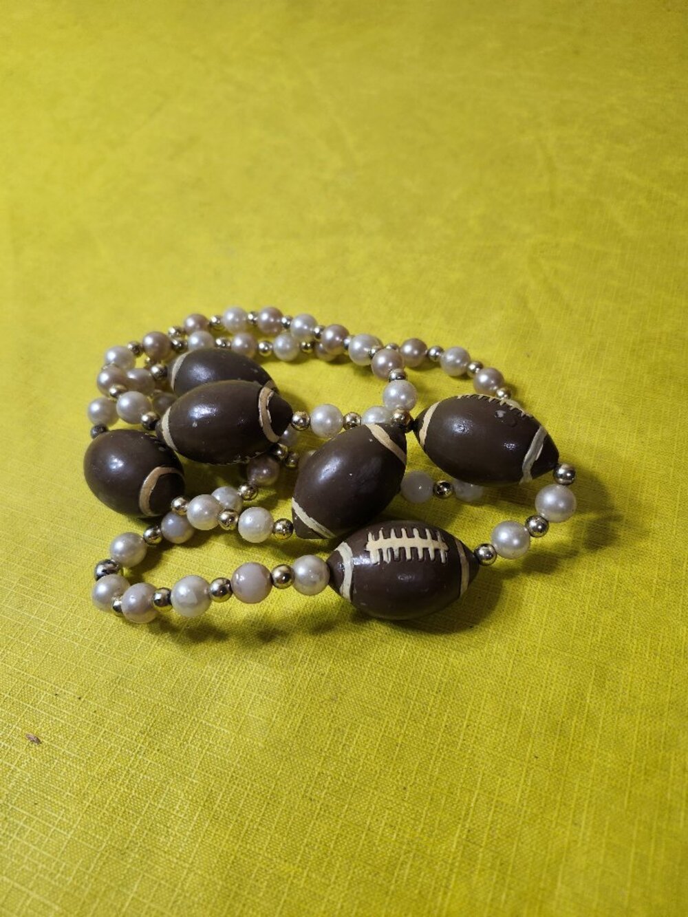 40" Beaded Football Necklace